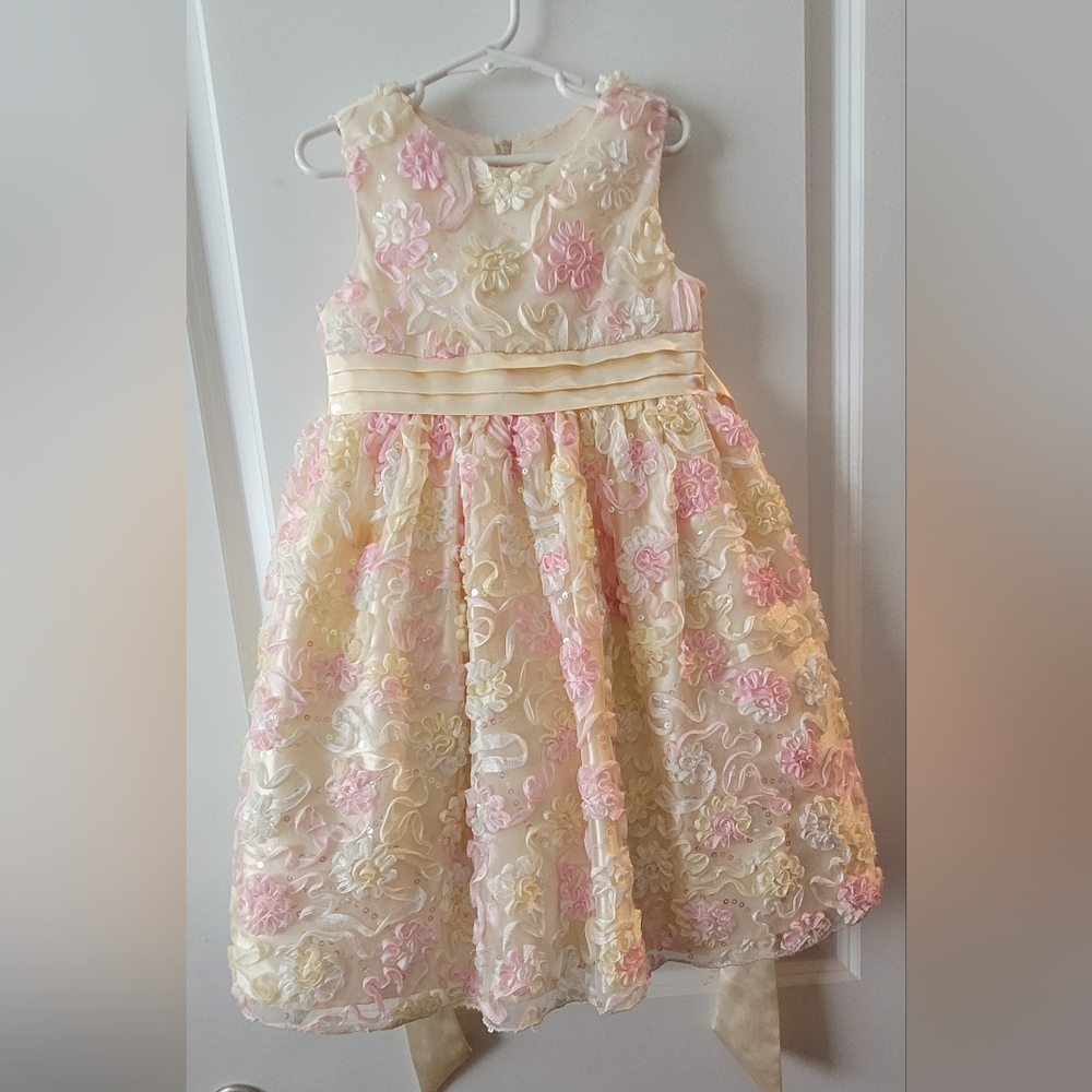 American Princess Cream A-line Scoop Neck Dress